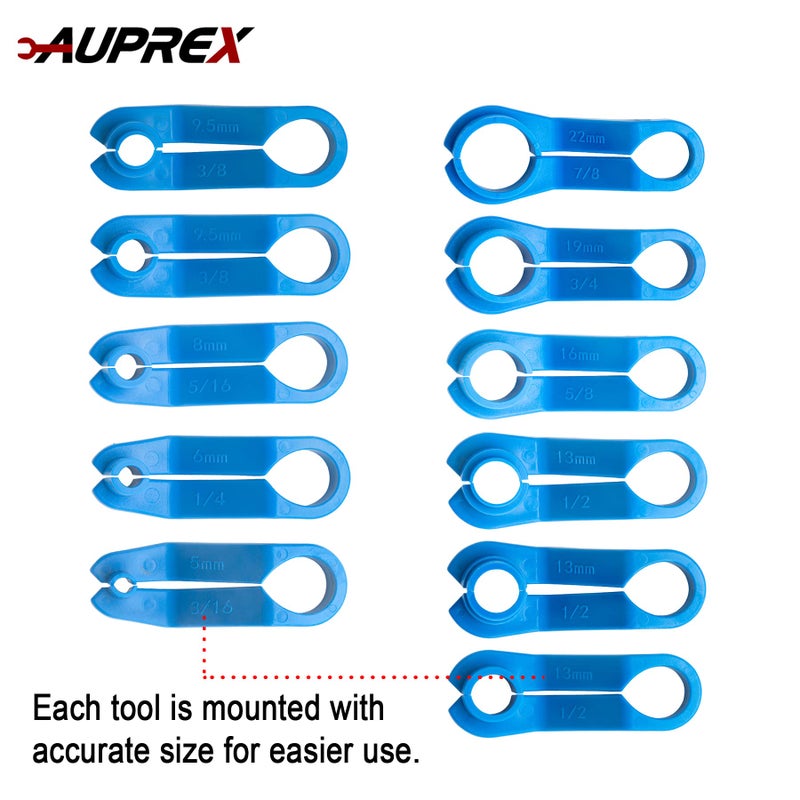 AUPREX 11 PCS AC/Fuel Line Disconnect Removal Tool Set for Ford and Others  Transmission Oil Cooler Line Quick Disconnect Kit from 3/16 to 7/8 Inch - Image 5